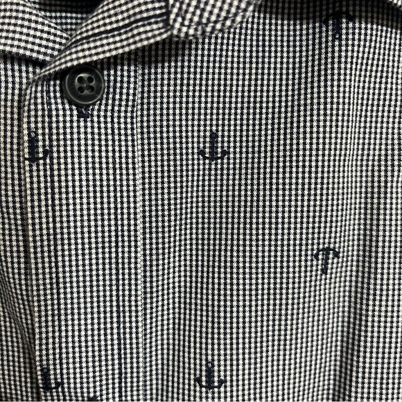 Boys Nautica Long Sleeve Button Down Shirt Anchor Print Size 16 Nautical Preppy - Picture 4 of 7